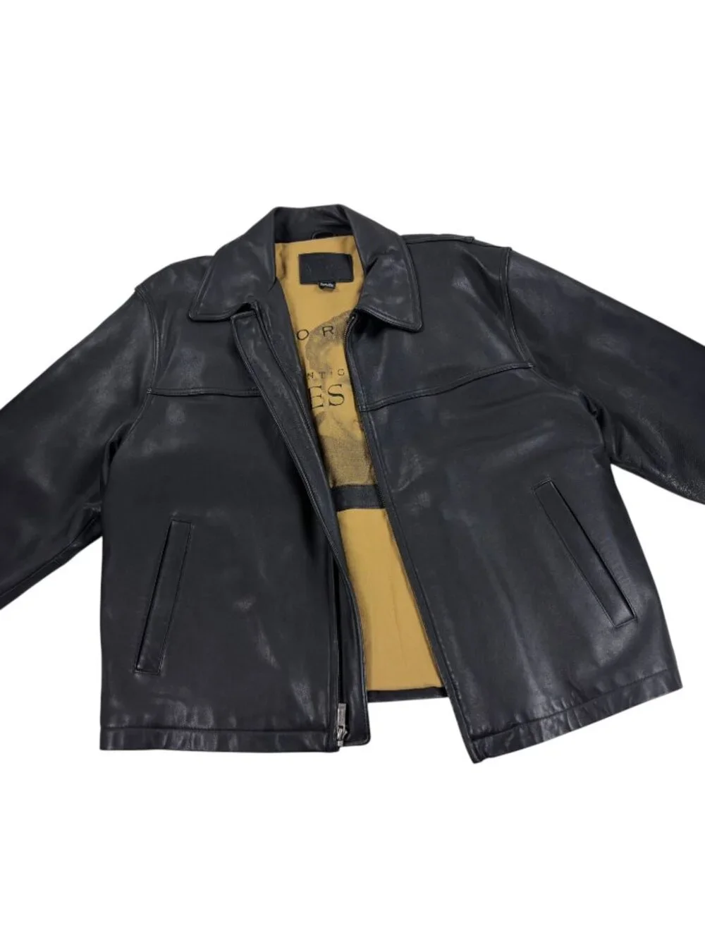 James Dean The Original Authentic Classic Leather Jacket Mens Size M Black NEW